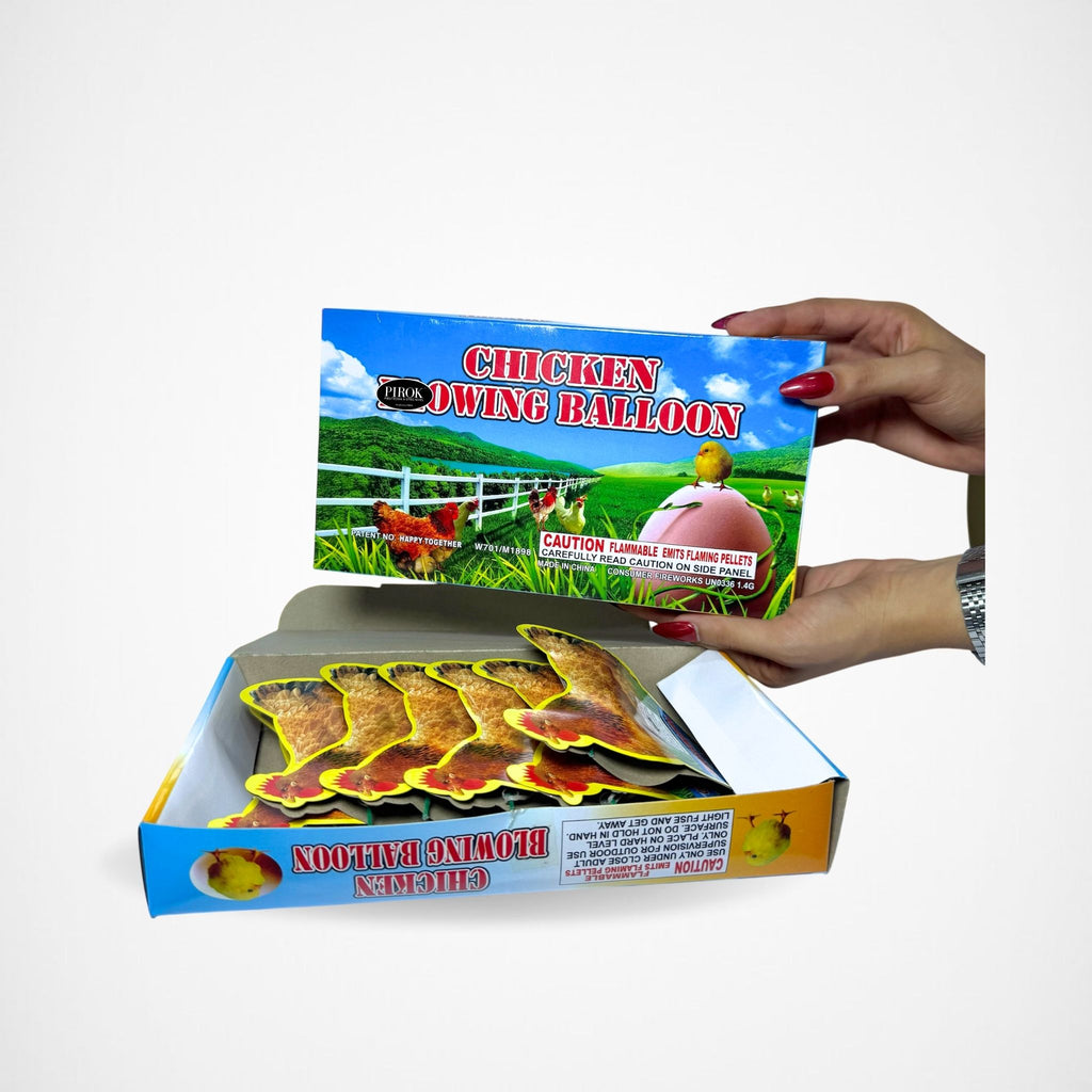 Chicken Blowing Balloon x 12 unidades